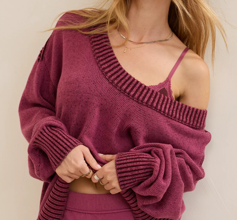 2‑Way Wear Oversized Knit Sweater